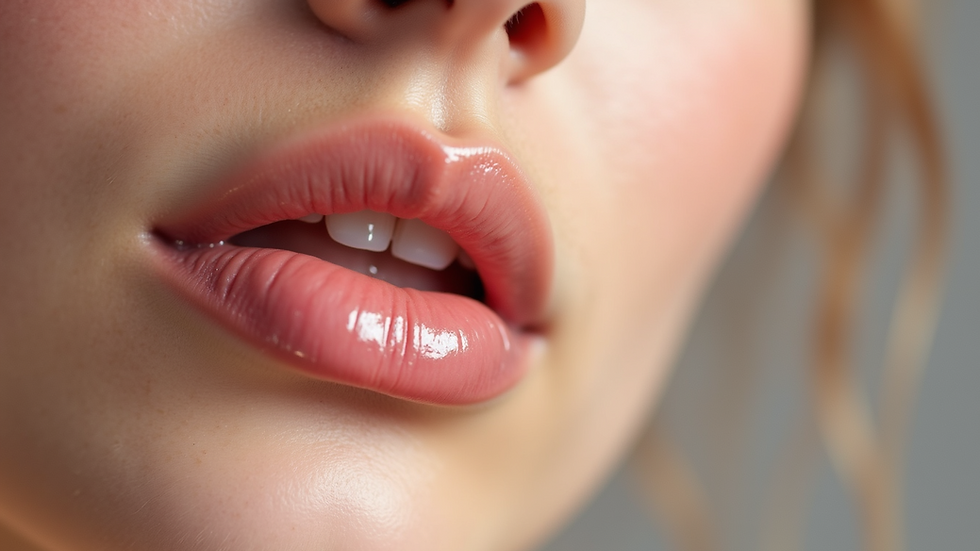 Close-up view of lip enhancement products