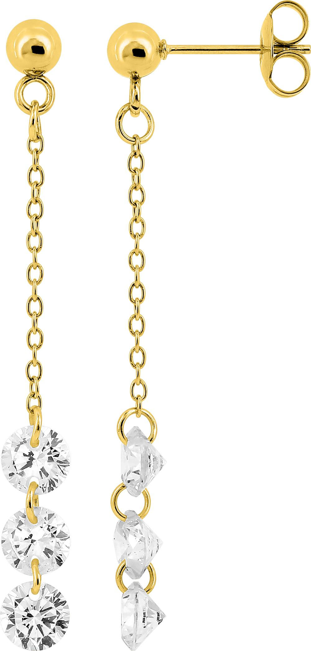 Boucles d’oreilles acier doré – 62435697