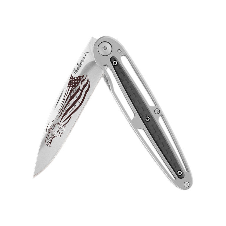 Couteau brillante centrale carbone — «aigle américain»