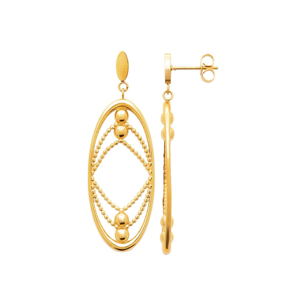 Miniature : Boucles d’oreilles en acier doré (PVD) — CN-3135909