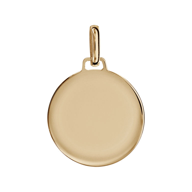 Gravure photo · Pendentif rond lisse 22mm vermeil