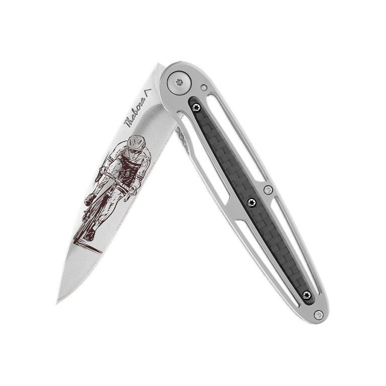 Couteau brillante centrale carbone — «cycliste»