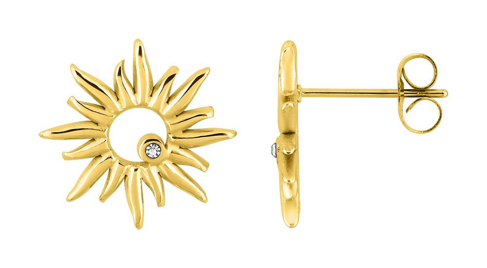 Boucles d’oreilles acier doré – 62435493