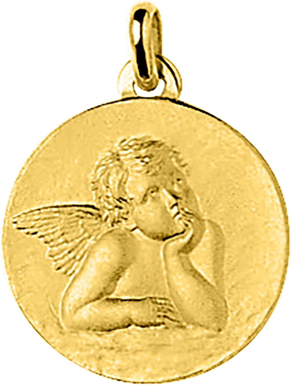 Médaille ange en or jaune 18 carats