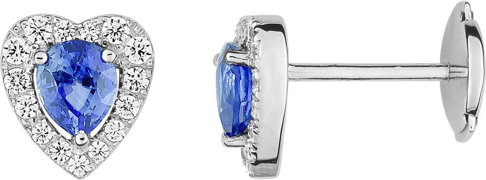Boucles d’oreilles · Or blanc 750‰ · Saphir · Diamant · 522.6009.S1