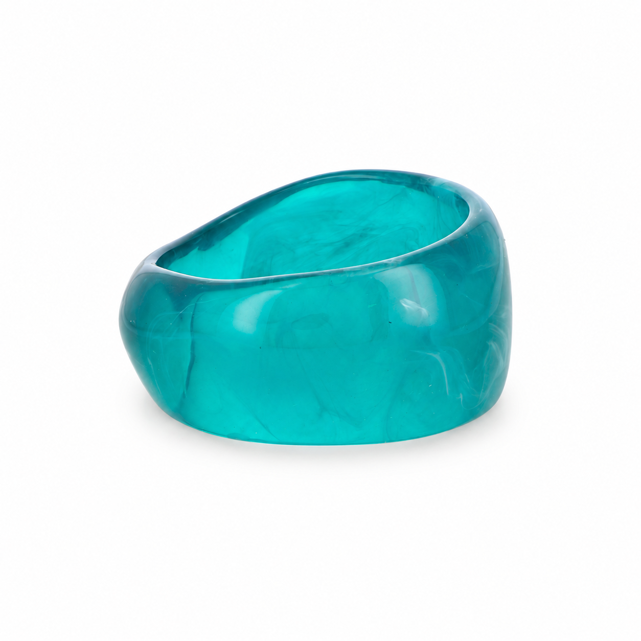 IKITA — Manchette en résine cyan foncé – 4 cm