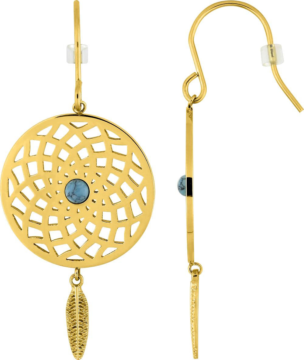 Boucles d’oreilles acier doré – 62435194