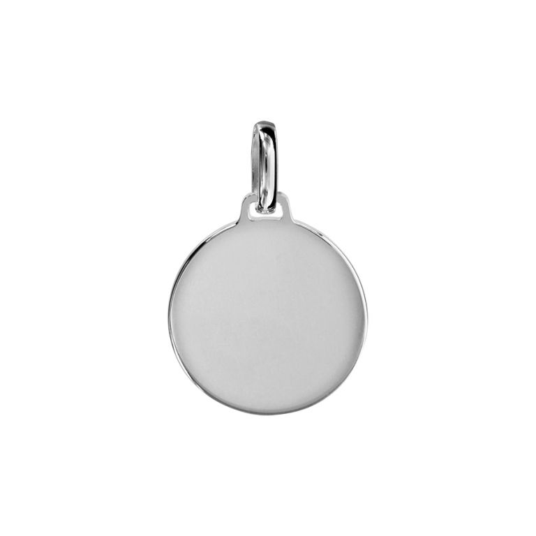 Gravure photo · Pendentif rond lisse 16mm argent
