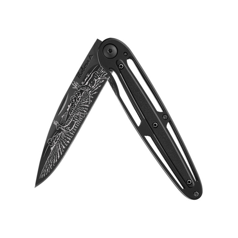 Couteau titane noir centrale g10 noir — «chevreuil»
