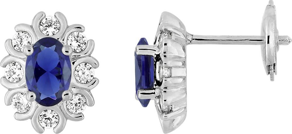Boucles d’oreilles · Or blanc 750‰ · Saphir · Diamant · 522.6209.S1