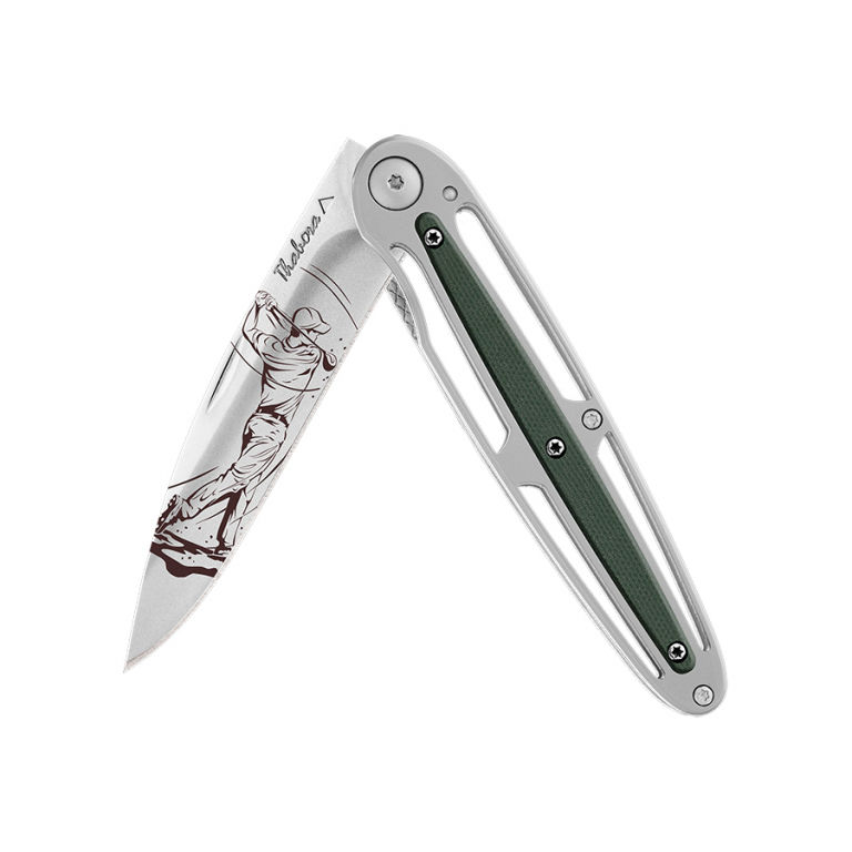 Couteau brillante centrale g10 kaki — «golfeur»