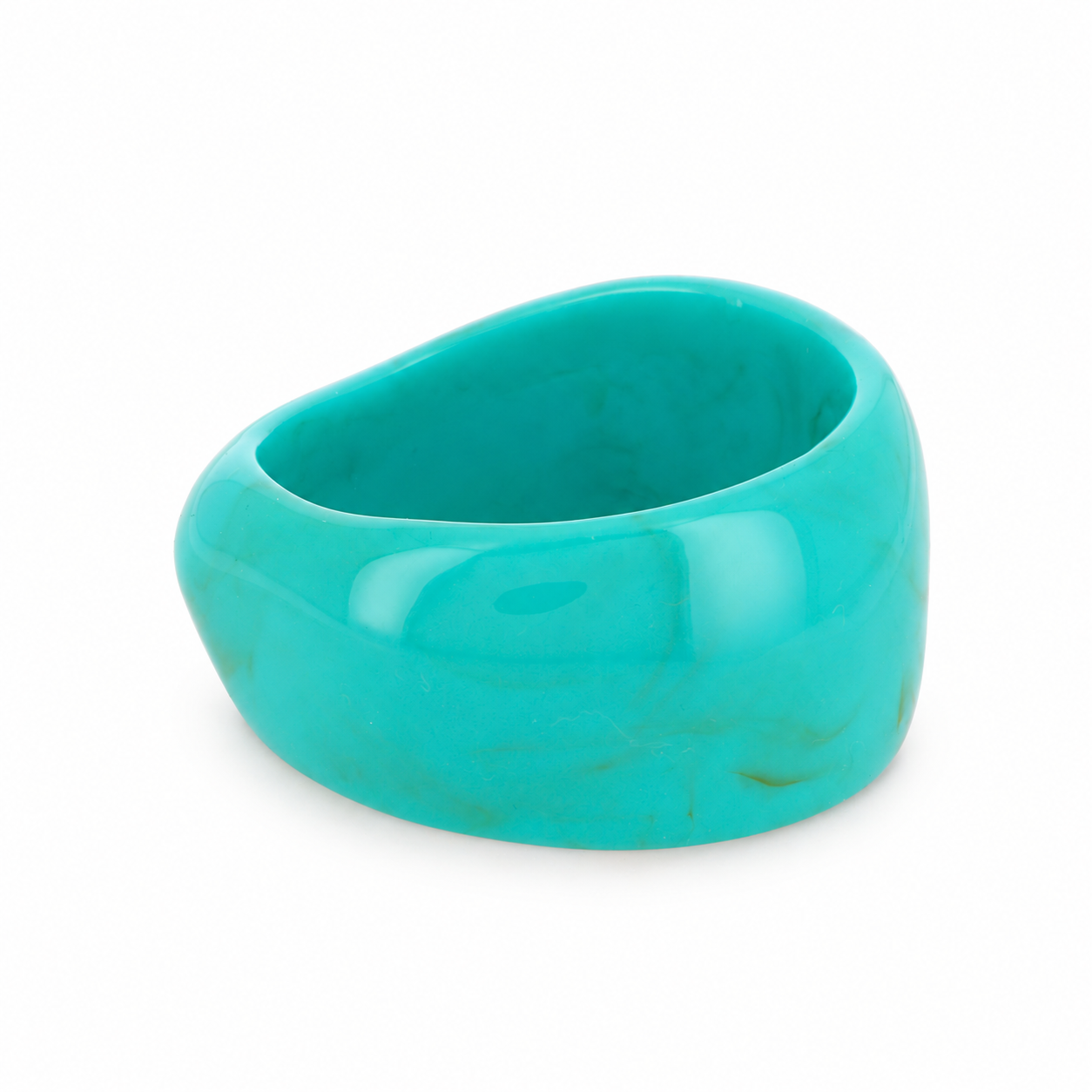 IKITA — Manchette en résine turquoise – 4 cm