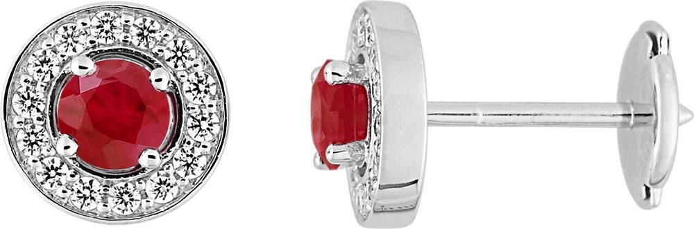 Boucles d’oreilles · Or blanc 750‰ · Rubis · Diamant · 522.6033.R1