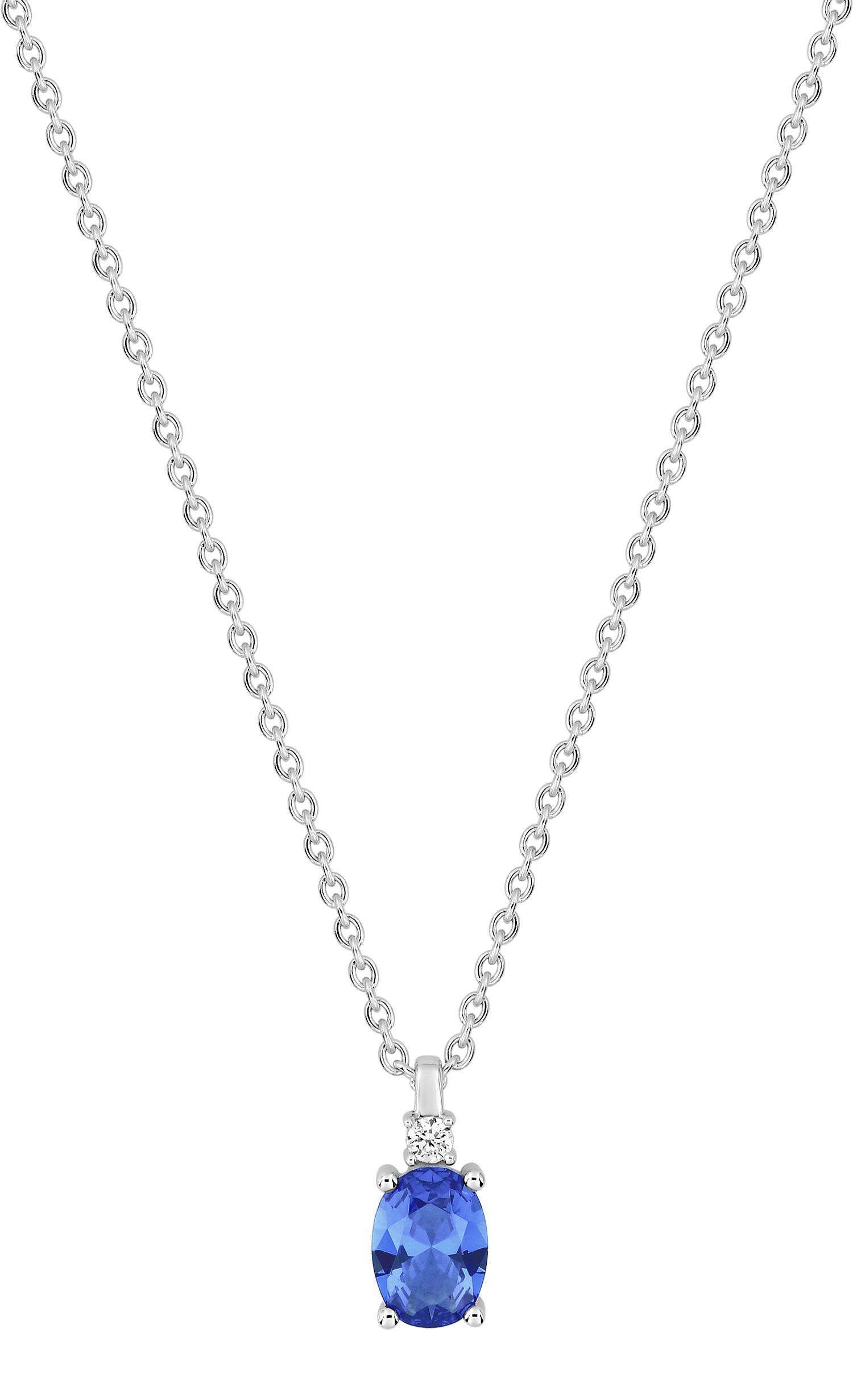 Collier · Or blanc 750‰ · Saphir · Diamant · 523.6205.S1