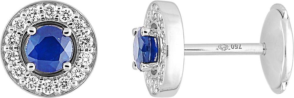 Boucles d’oreilles · Or blanc 750‰ · Saphir · Diamant · 522.6033.S1