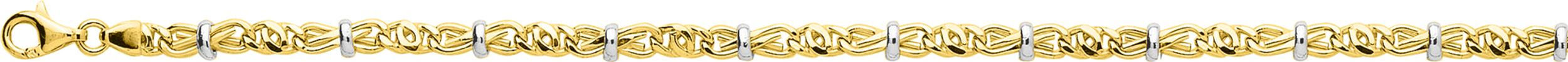 Chaîne fantaisie en or jaune et blanc 18 carats
