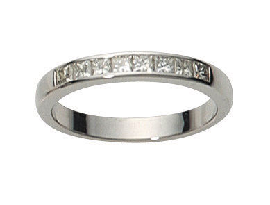 Alliance demi-tour diamants princesse · 3 mm · H298905085