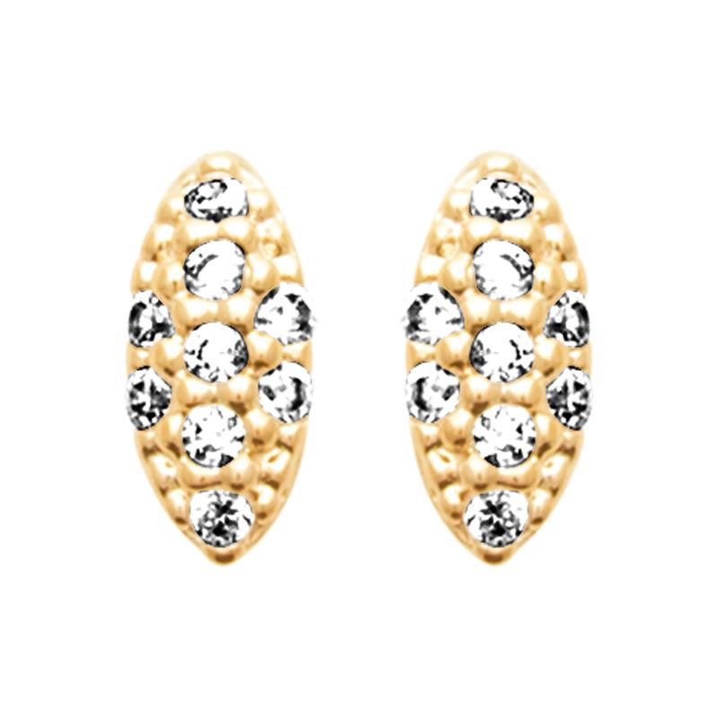 Boucles d’oreilles en plaqué or 750 et zirconiums — 2123077310