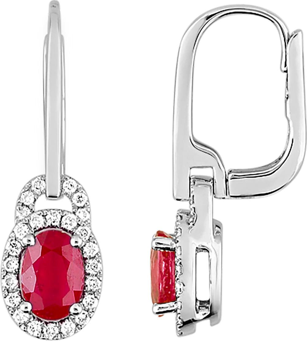 Boucles d’oreilles · Or blanc 750‰ · Rubis · Diamant · 522.6011.R1