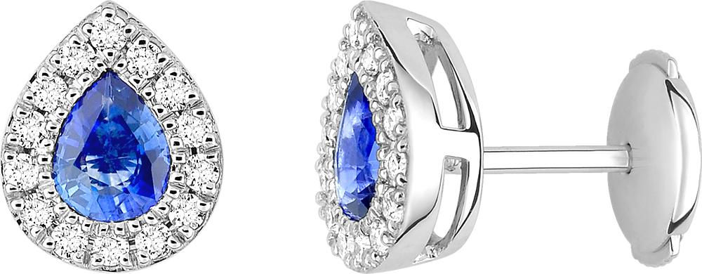 Boucles d’oreilles · Or blanc 750‰ · Saphir · Diamant · 522.6060.S1