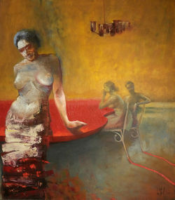 Flow of Nostalgic Shadow(Size-42X 48 Inches)(Oil on Canvas (Year-2017)