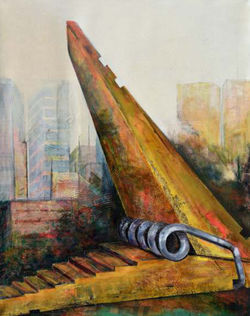 Amita Goswami_At the Core_48X60 Inches_Mixed Media on Canvas