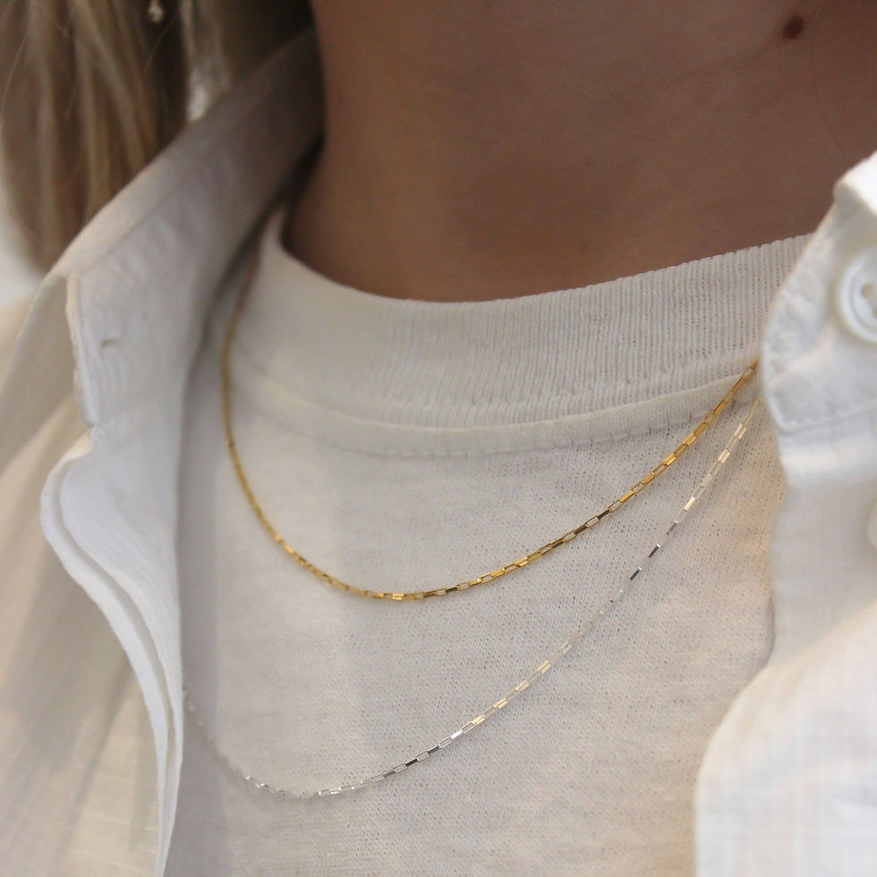 Miniature : Collier - Chaîne rectangle fine
