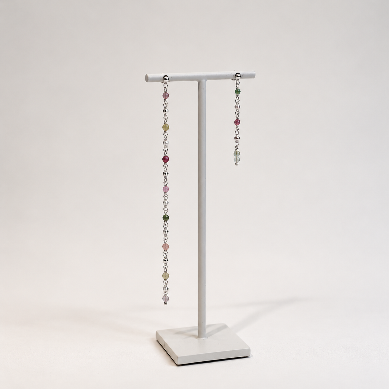Boucles d'oreilles - Tourmalines sertis mécaniques