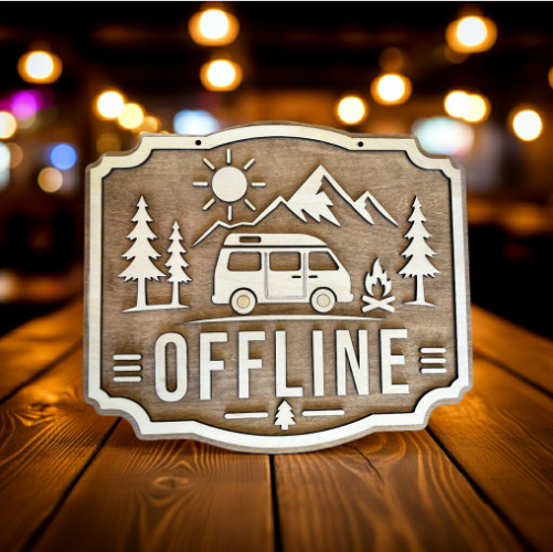 "Offline" RV and camping sign