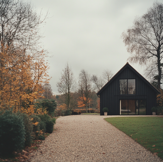 Self build barn concept with traditional black cladding set in a rural Norfolk location