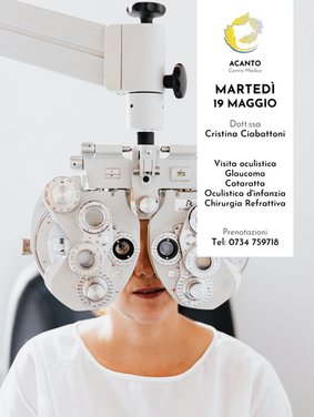 Il 19 Maggio la Dott.ssa Cristina Ciabattoni dell’Ospedale Murri di Fermo riceve presso Acanto Centro Medico
