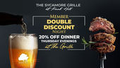 Knob Hill Members — New Double Discount Night at The Grille! 🎉🍽️
