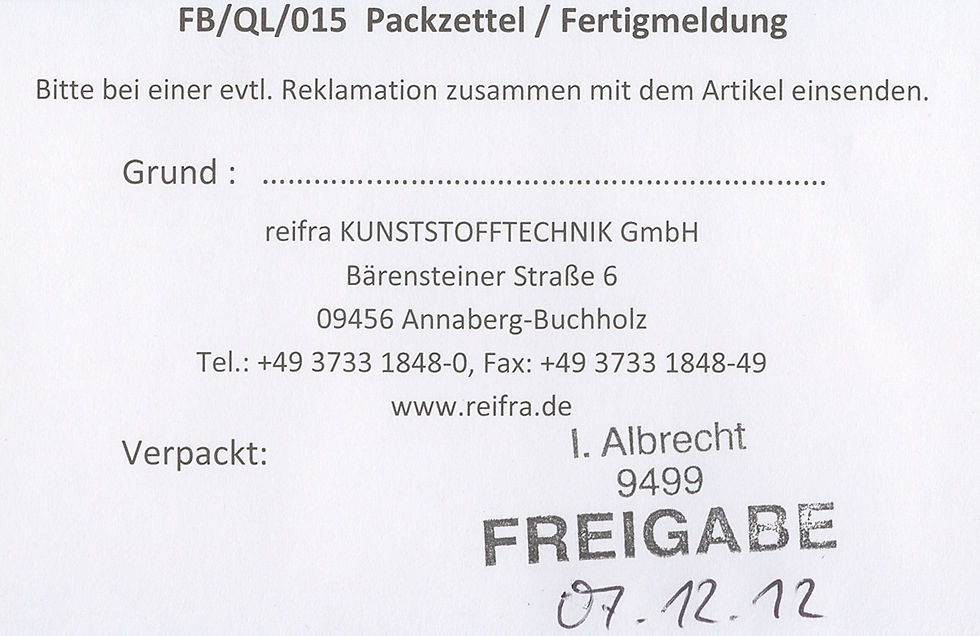 TU-154 REIFRA листок-вкладыш