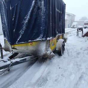 Trailer In Snow