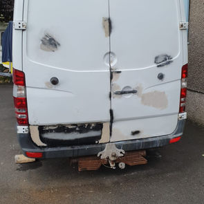 Van Rear Under Repair