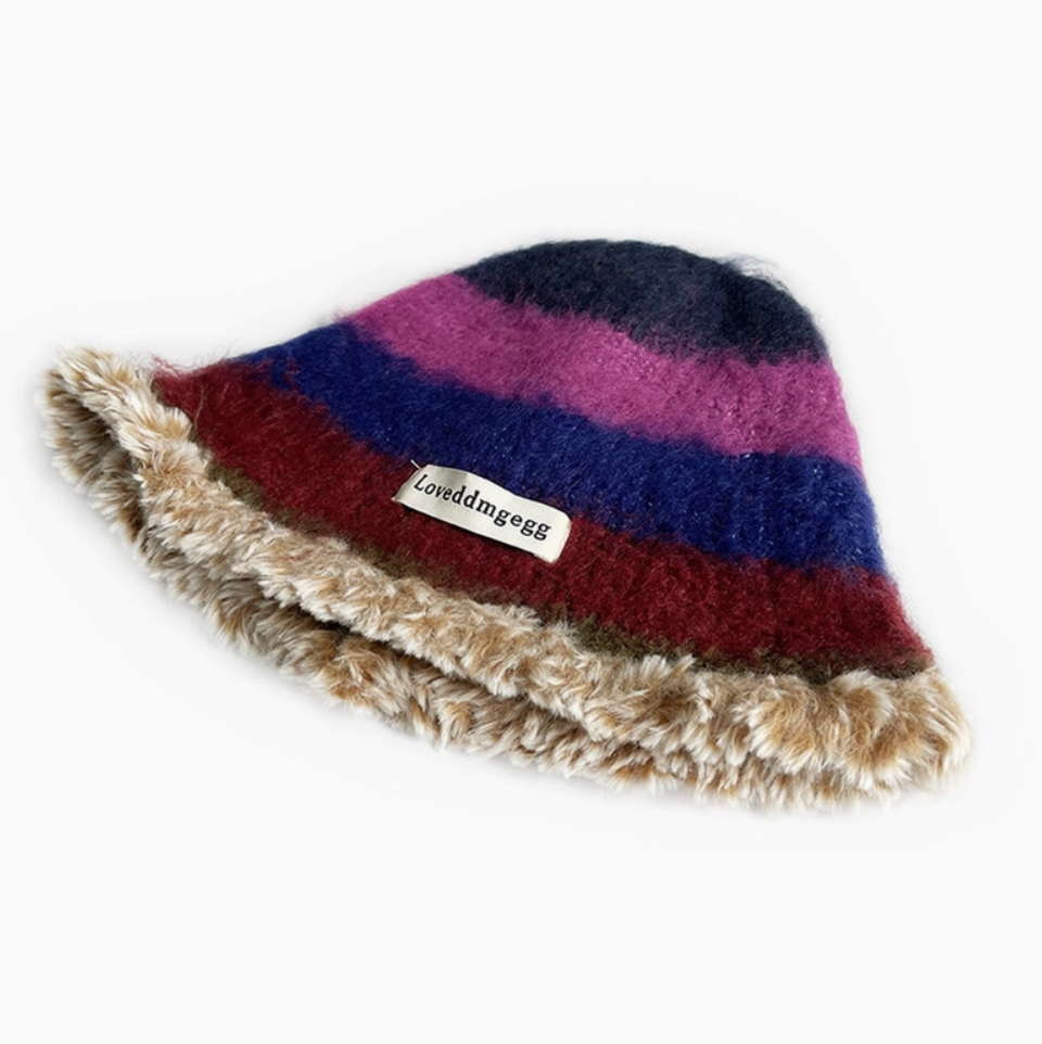 Thumbnail: Striped Colorblock Knitted Hat