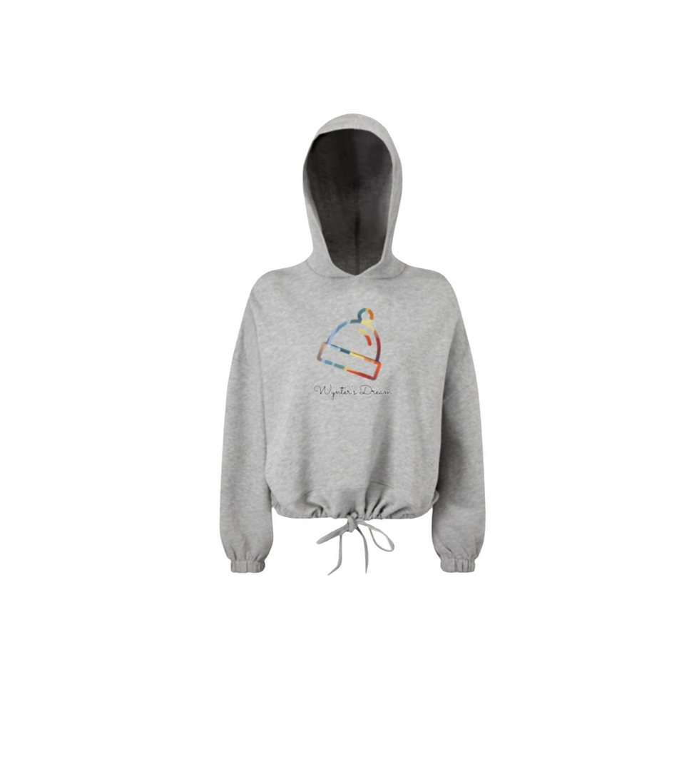 Thumbnail: Women Original Beanie Logo Cropped Drawstring Hoodie