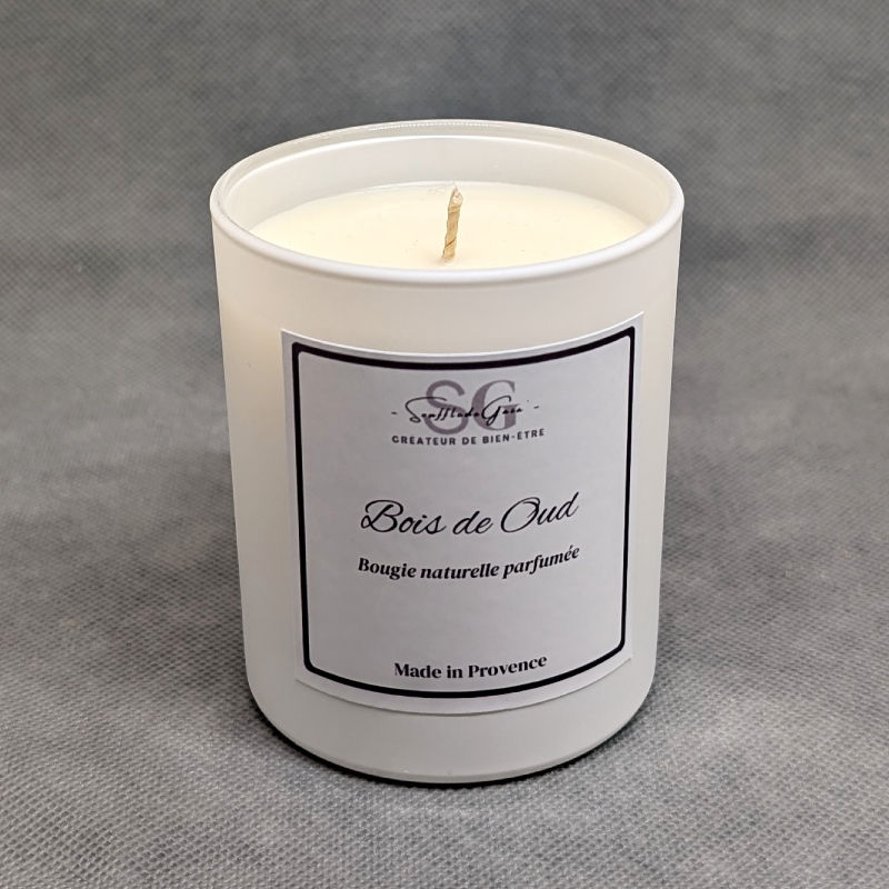 Bougie naturelle parfumée Bois de Oud |  formulation Clean