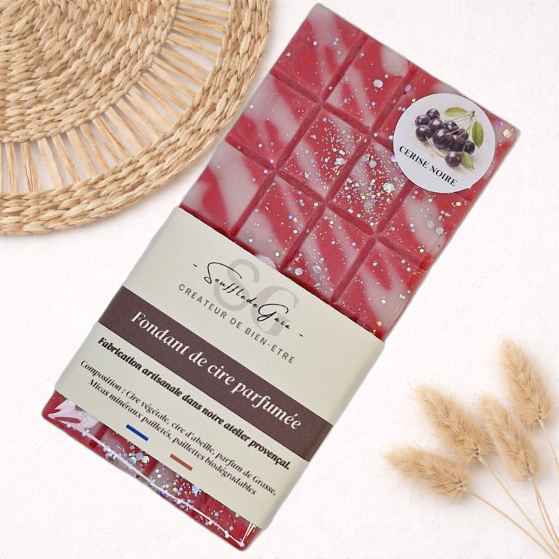 Fondant parfumé en forme de tablette senteur cerise noire