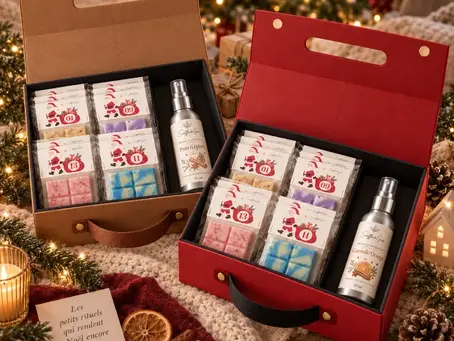 Deux calendriers de l’Avent parfumés Souffle de Gaïa 2026, édition Gourmande & Fruitée et édition Fleurie & Poudrée, avec fondants parfumés et sprays d’intérieur.