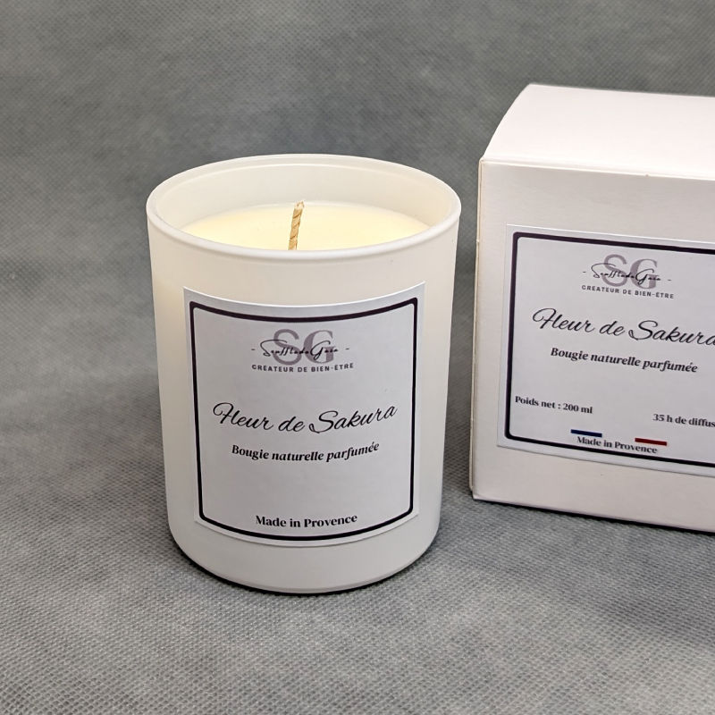 Miniature : Bougie naturelle parfumée Fleur de Sakura |  formulation Clean