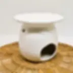 Brûleur pour fondants parfumés en grès en forme de marguerite de dos