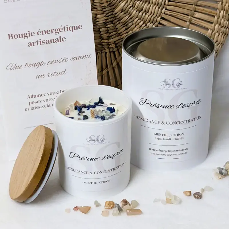 Bougie rituel Présence d’esprit avec boîte écrin et fascicule explicatif