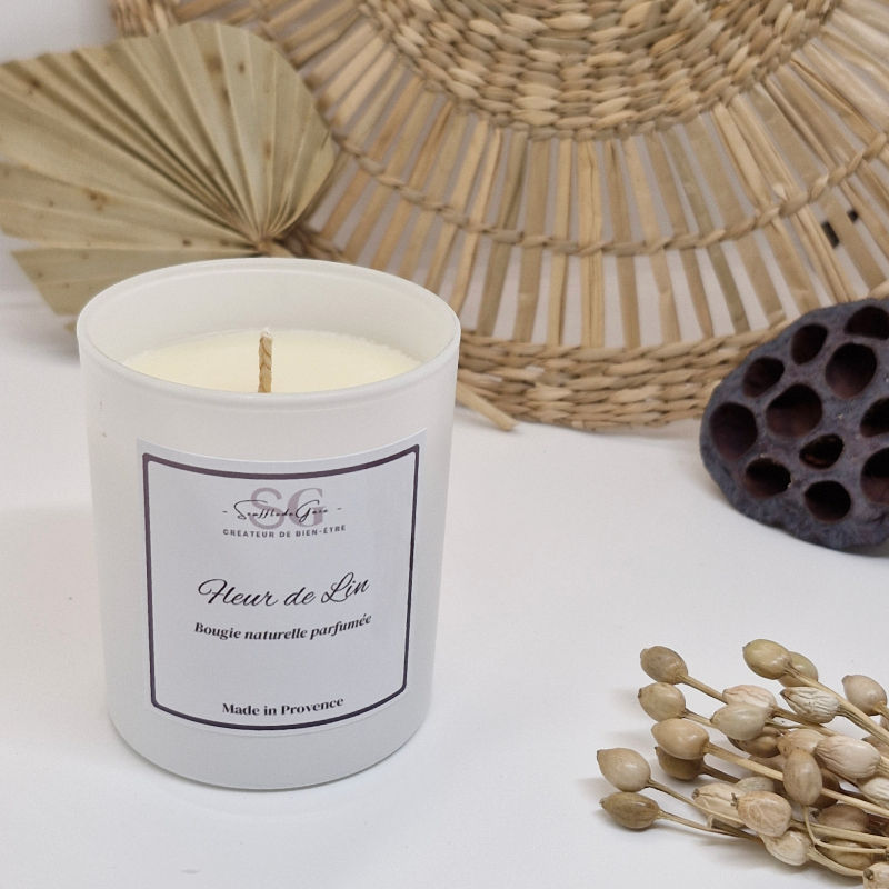 Bougie naturelle parfumée Fleur de lin