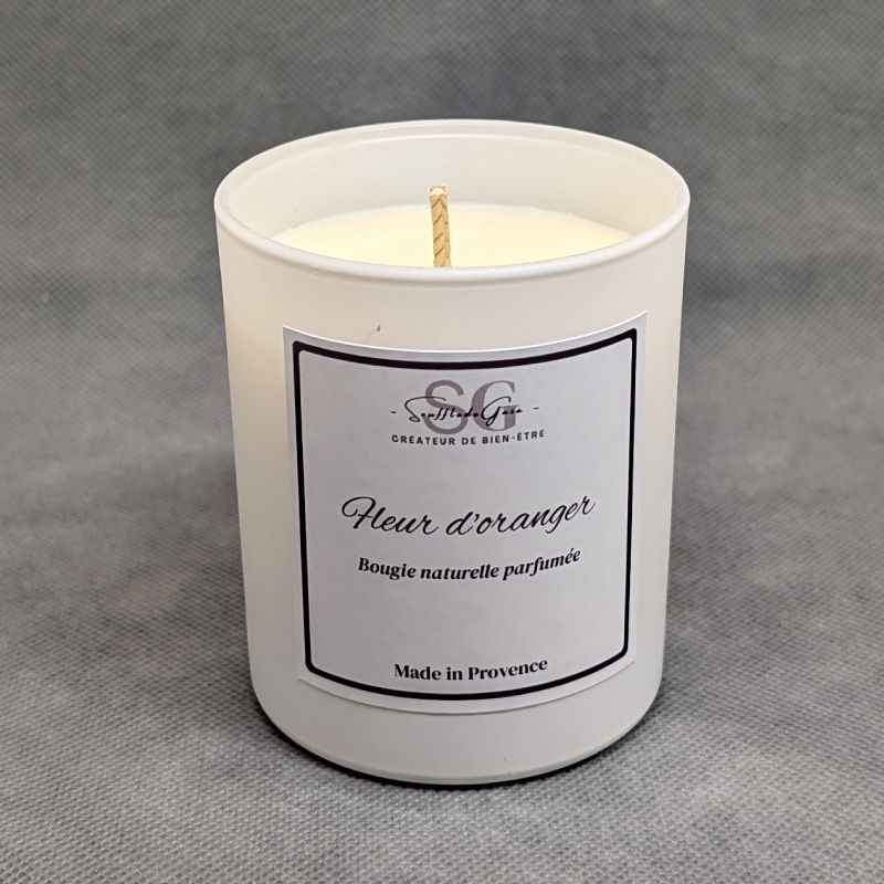 Bougie naturelle parfumée fleur d'oranger