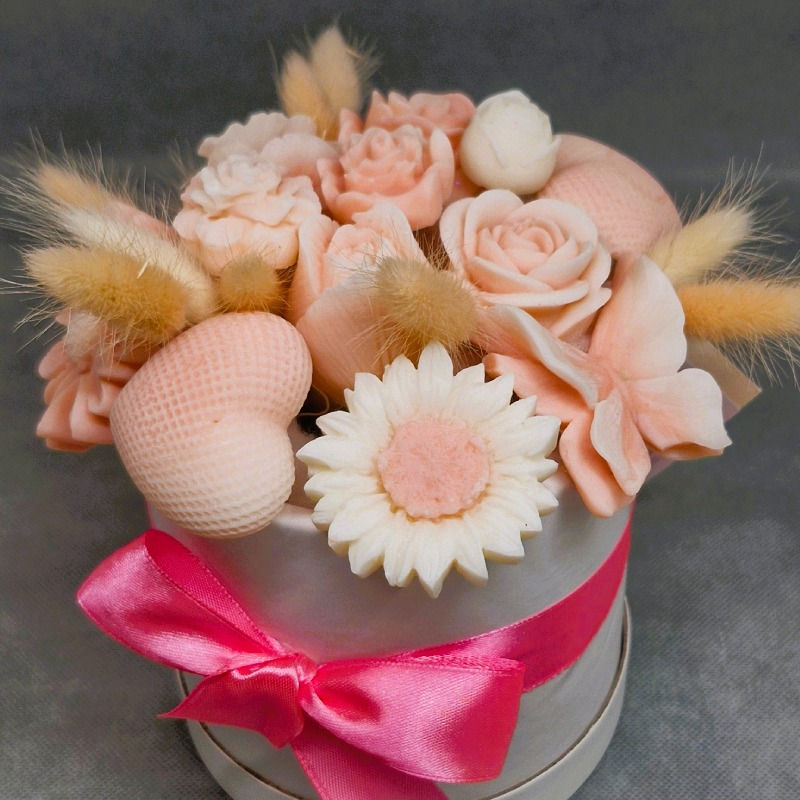 Bouquet de cire a parfumée senteur fleur de coton vue de haut