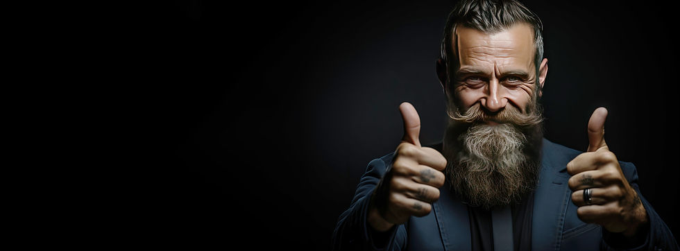 man with beard double thumbs up