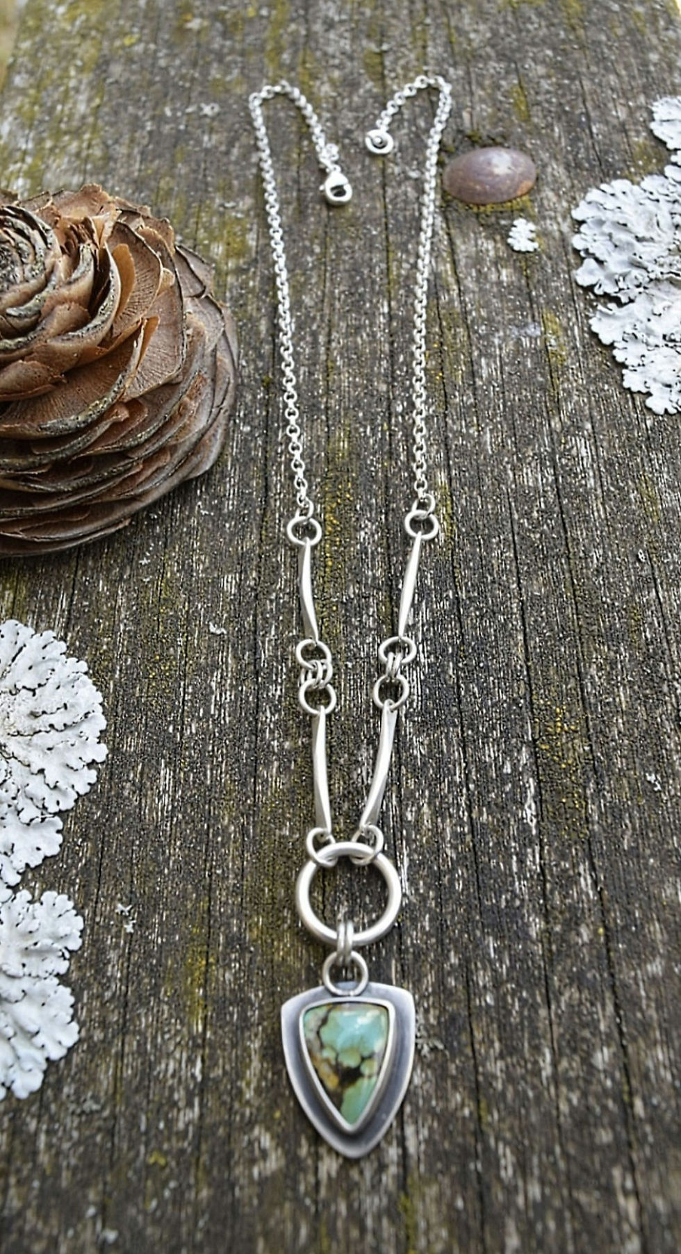 Miniature : Collier Powhatan en argent et turquoise polychrome de Qingu.
