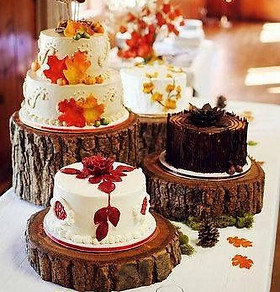 wood slab cake stand