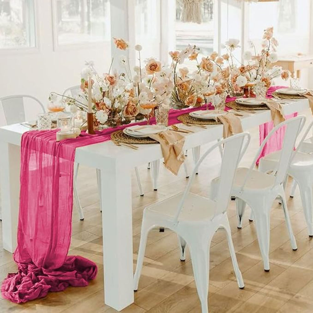 Fuchsia Cheesecloth Runner